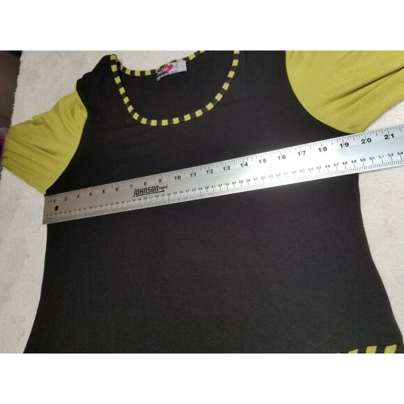 Inside Out Womens Shift Dress Size Large Round Neck Colorblock Stripes Black - Picture 5 of 6